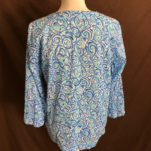 Lilly Pulitzer Amelia Island Top Chasing Tail M - Picture 6 of 7